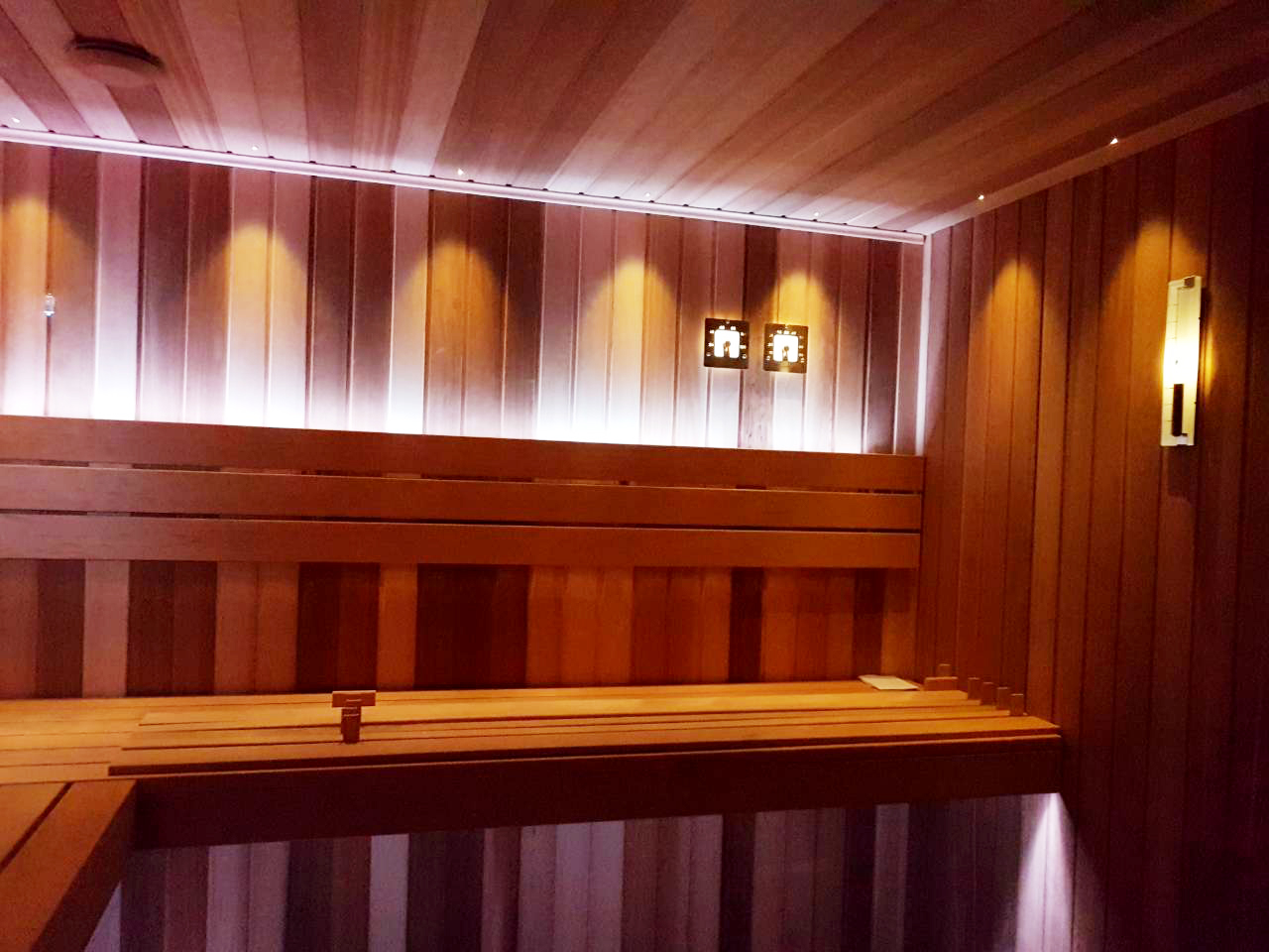 Sauna aus Erlen- und kanadischem Zedernholz